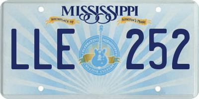 MS license plate LLE252