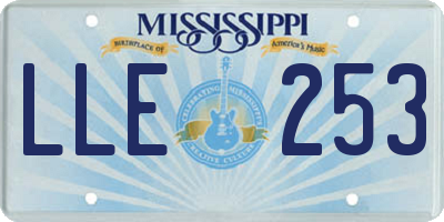 MS license plate LLE253