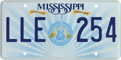 MS license plate LLE254
