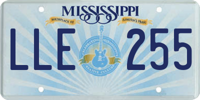 MS license plate LLE255