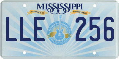 MS license plate LLE256