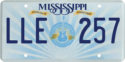 MS license plate LLE257