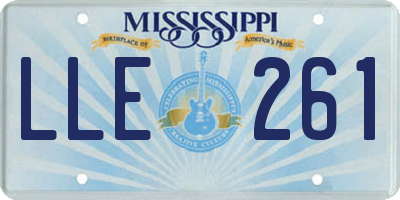MS license plate LLE261