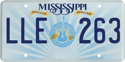 MS license plate LLE263
