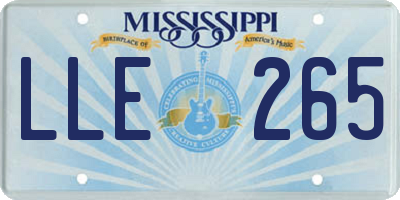 MS license plate LLE265