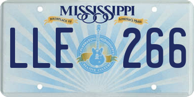 MS license plate LLE266