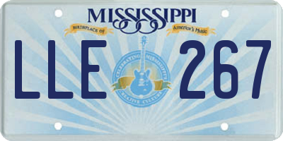 MS license plate LLE267
