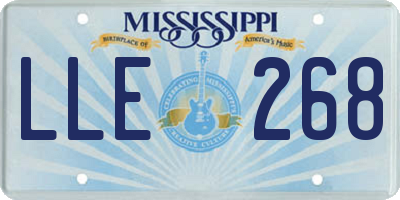 MS license plate LLE268