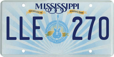 MS license plate LLE270