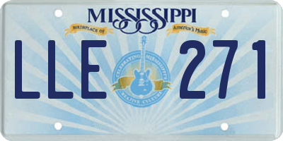 MS license plate LLE271