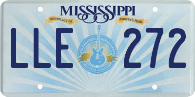 MS license plate LLE272