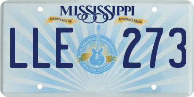 MS license plate LLE273