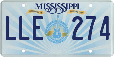 MS license plate LLE274