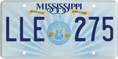 MS license plate LLE275