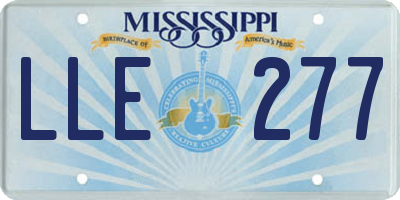 MS license plate LLE277