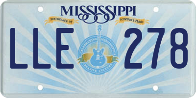 MS license plate LLE278