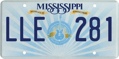 MS license plate LLE281