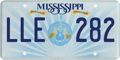 MS license plate LLE282
