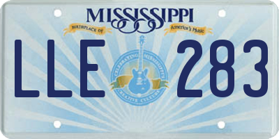 MS license plate LLE283