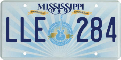 MS license plate LLE284