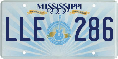 MS license plate LLE286