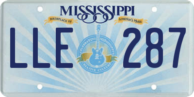 MS license plate LLE287