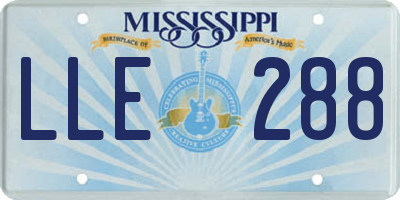 MS license plate LLE288