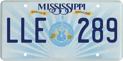 MS license plate LLE289