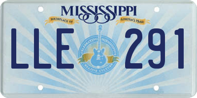 MS license plate LLE291