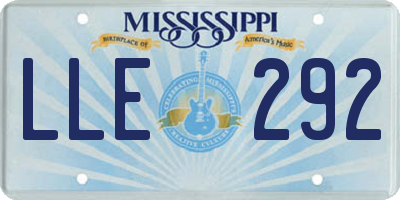 MS license plate LLE292
