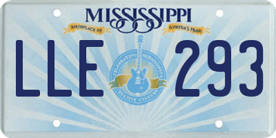 MS license plate LLE293