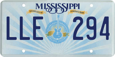 MS license plate LLE294