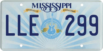 MS license plate LLE299