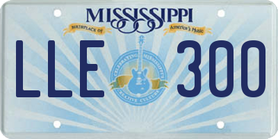 MS license plate LLE300