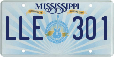 MS license plate LLE301
