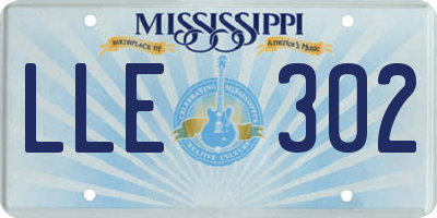 MS license plate LLE302