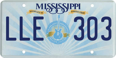 MS license plate LLE303