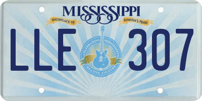 MS license plate LLE307