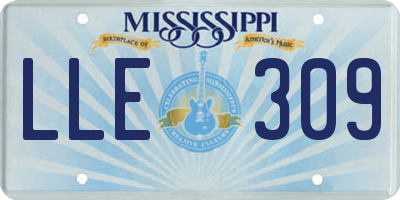 MS license plate LLE309