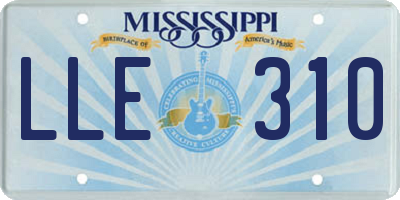 MS license plate LLE310