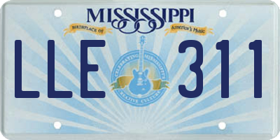 MS license plate LLE311
