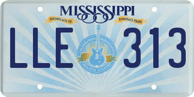MS license plate LLE313