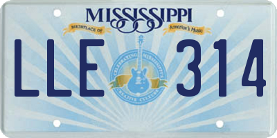 MS license plate LLE314