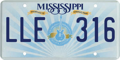 MS license plate LLE316