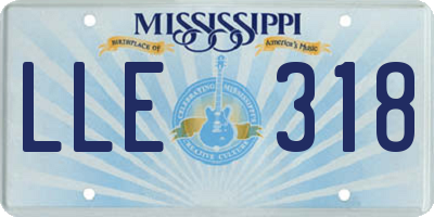 MS license plate LLE318