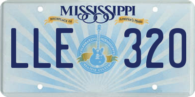 MS license plate LLE320