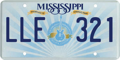 MS license plate LLE321
