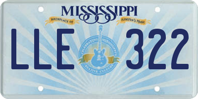 MS license plate LLE322