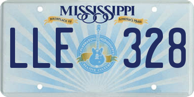 MS license plate LLE328