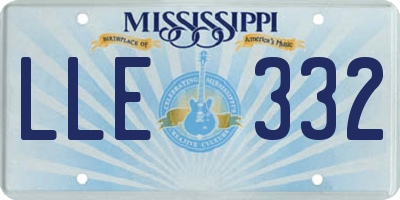 MS license plate LLE332